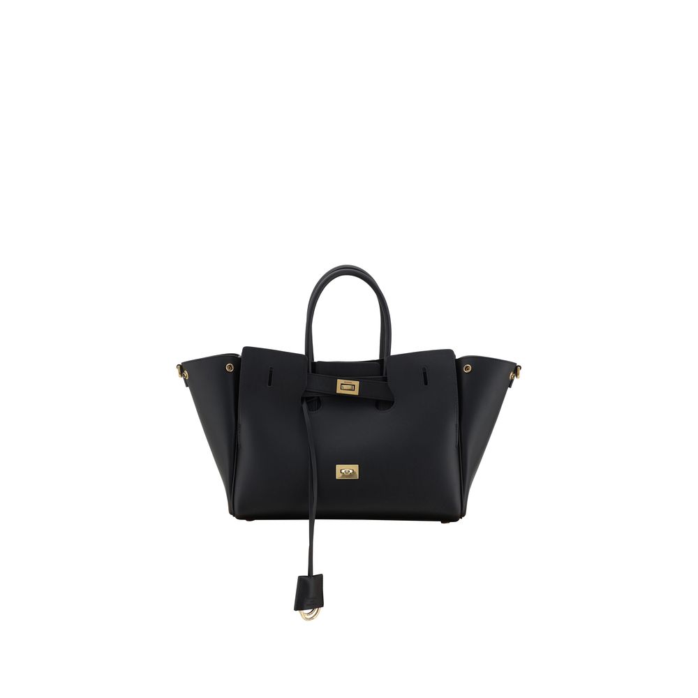 Balenciaga Schultertasche aus schwarzem Kalbsleder Bos Taurus