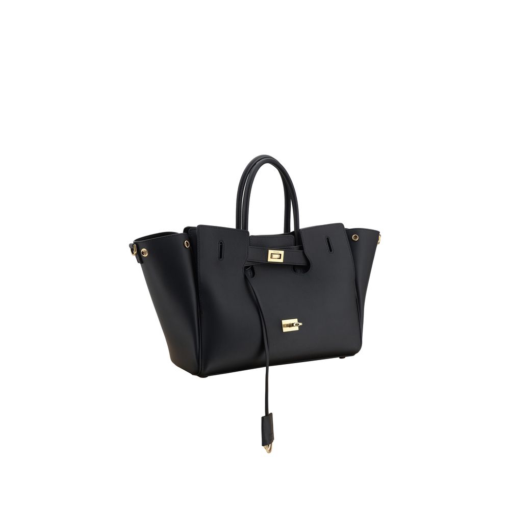 Balenciaga Schultertasche aus schwarzem Kalbsleder Bos Taurus