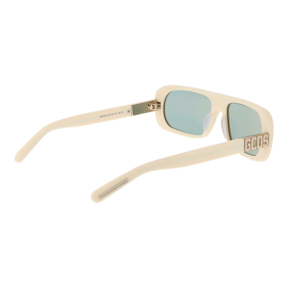 GCDS Cremefarbene Unisex-Sonnenbrille
