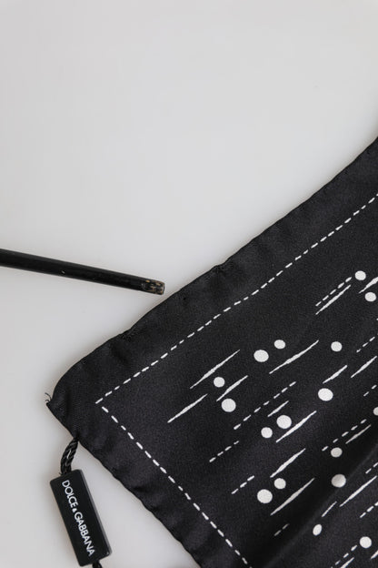 Dolce &amp; Gabbana Schwarz-Weiß bedruckter quadratischer Herren-Foulardschal