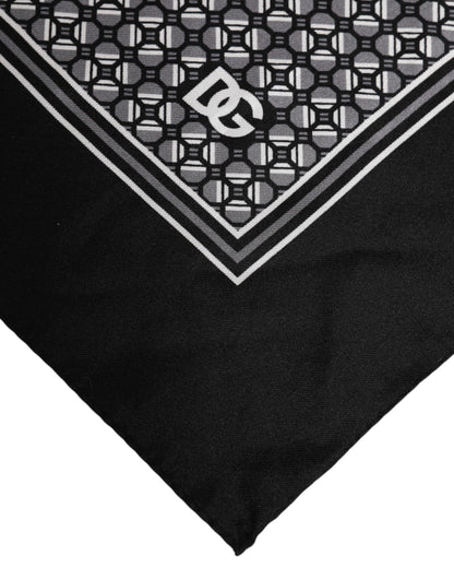Dolce &amp; Gabbana – Schwarz-weiß gemusterter quadratischer Foulard-Schal