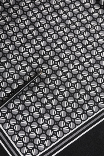 Dolce &amp; Gabbana – Schwarz-weiß gemusterter quadratischer Foulard-Schal
