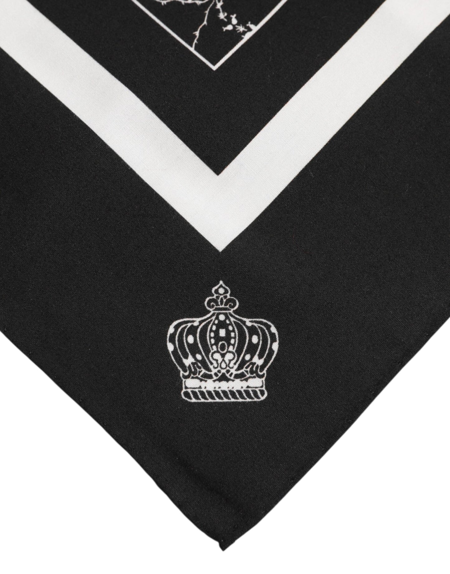 Dolce &amp; Gabbana – Schwarz-weiß bedruckter quadratischer Foulardschal