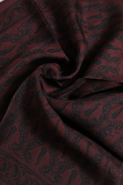 Dolce &amp; Gabbana Kastanienbrauner, schwarz bedruckter quadratischer Foulard-Schal für Herren