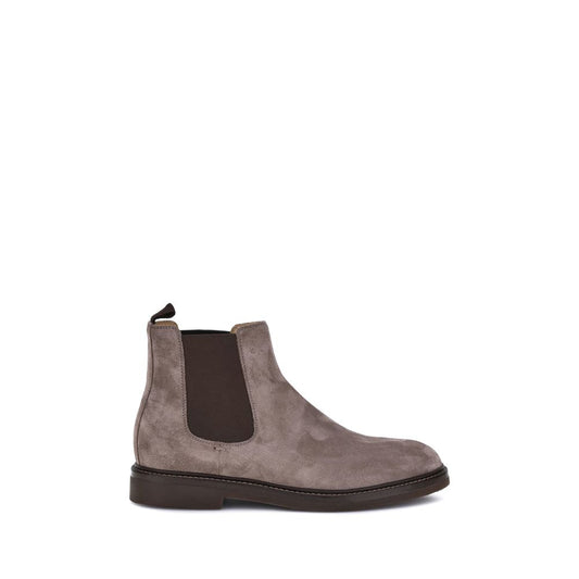 Brunello Cucinelli Chelsea Boots aus braunem Kalbsleder (Bos Taurus)