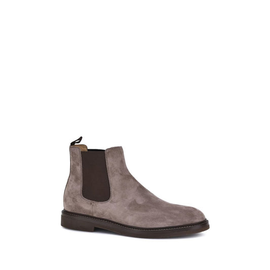 Brunello Cucinelli Chelsea Boots aus braunem Kalbsleder (Bos Taurus)