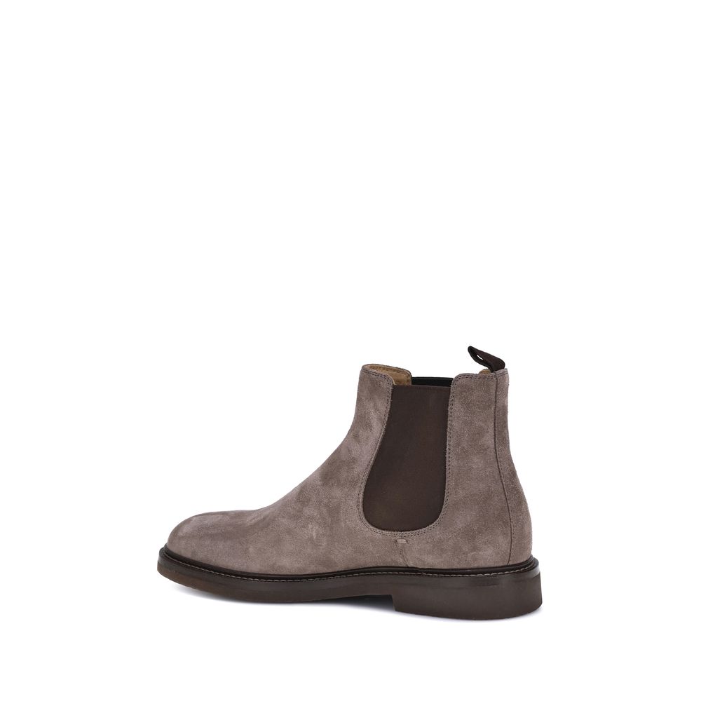 Brunello Cucinelli Chelsea Boots aus braunem Kalbsleder (Bos Taurus)