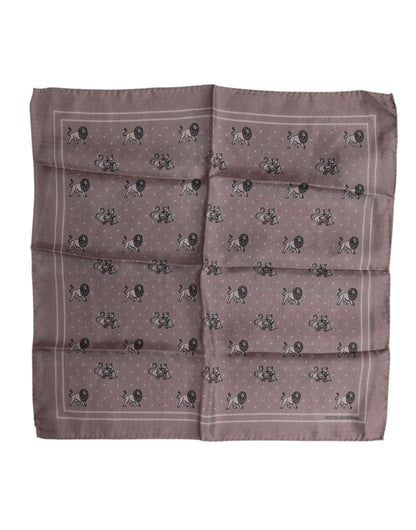 Dolce &amp; Gabbana – Brauner quadratischer Foulard-Schal mit Animal-Print