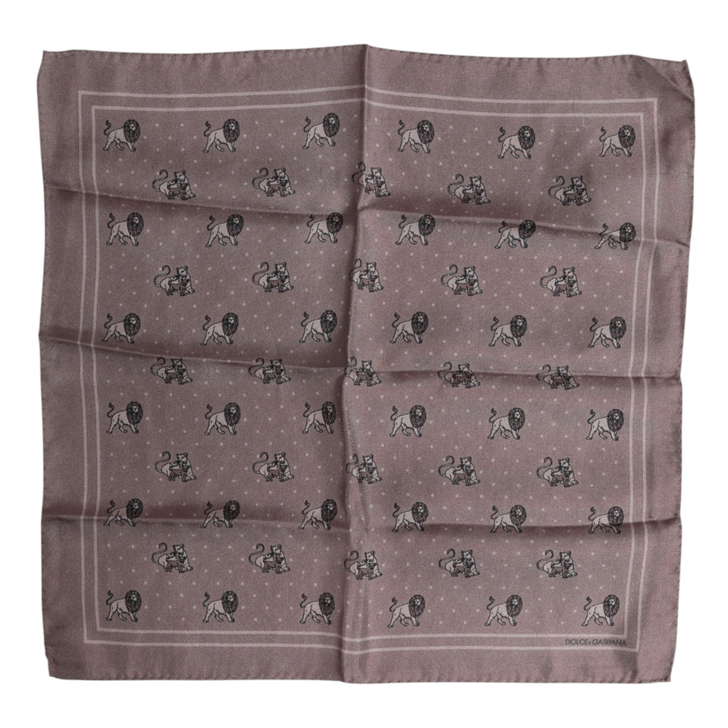 Dolce &amp; Gabbana – Brauner quadratischer Foulard-Schal mit Animal-Print