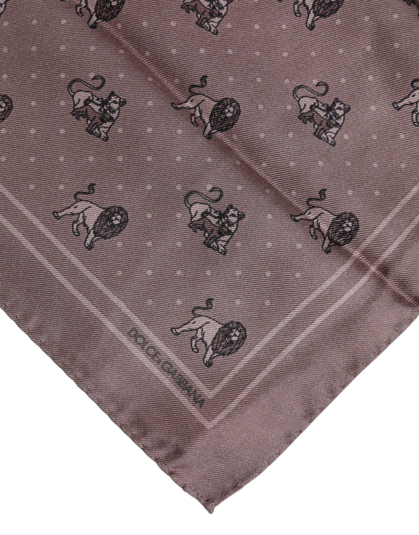 Dolce &amp; Gabbana – Brauner quadratischer Foulard-Schal mit Animal-Print