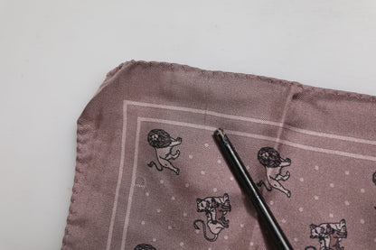 Dolce &amp; Gabbana – Brauner quadratischer Foulard-Schal mit Animal-Print
