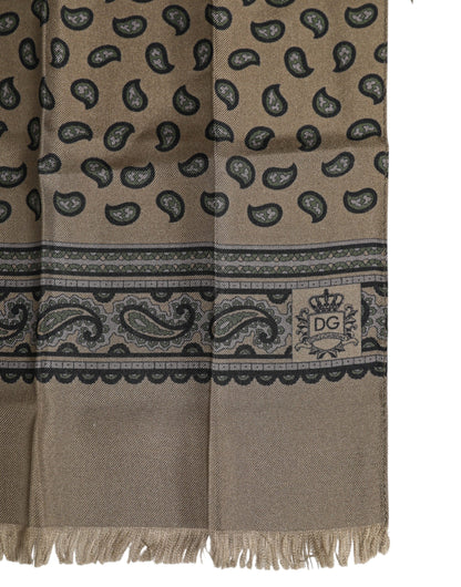 Dolce &amp; Gabbana Braun bedruckter Halswärmer Herren Foulardschal