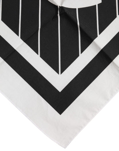 Dolce & Gabbana Black White DG Logo Square Men Foulard Scarf