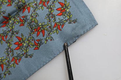 Dolce & Gabbana Gray Chilis Silk Square Men Foulard Scarf