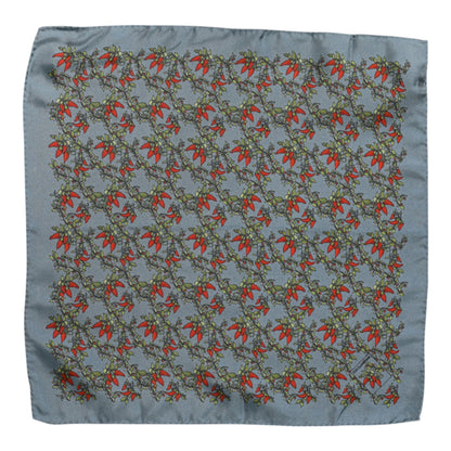 Dolce & Gabbana Gray Chilis Silk Square Men Foulard Scarf