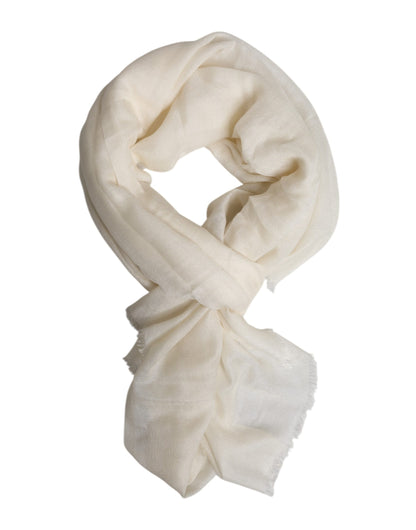 Dolce & Gabbana White Cashmere Neck Warmer Wrap Shawl Scarf