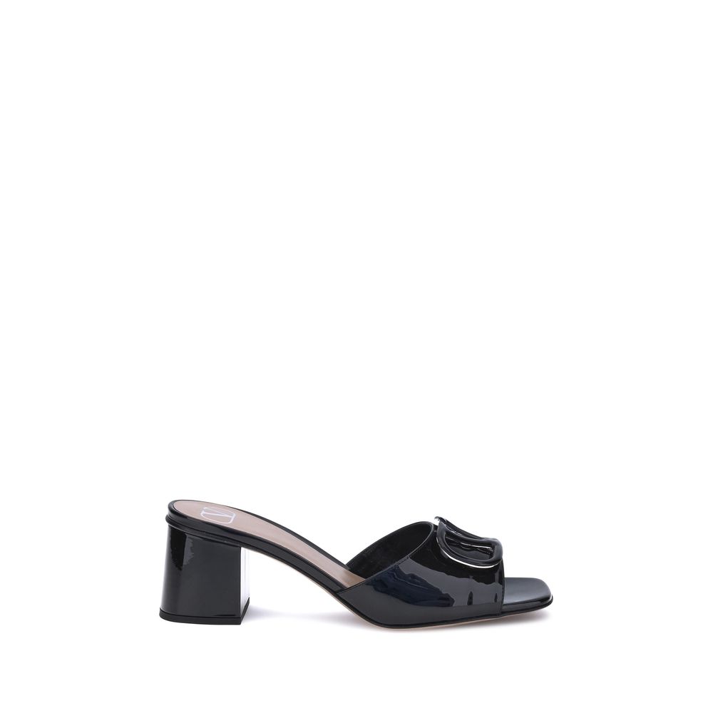 Valentino Garavani Schwarze Kalbsleder-Sandalen Modell Bos Taurus