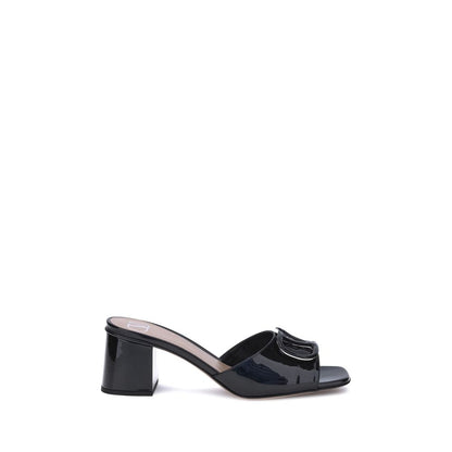 Valentino Garavani Schwarze Kalbsleder-Sandalen Modell Bos Taurus
