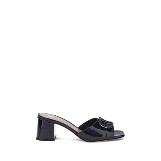 Valentino Garavani Schwarze Kalbsleder-Sandalen Modell Bos Taurus