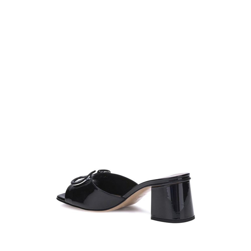 Valentino Garavani Schwarze Kalbsleder-Sandalen Modell Bos Taurus