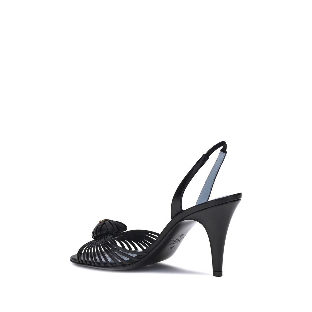 Valentino Garavani Sandalen aus schwarzem Kalbsleder mit Stiletto-Absatz (Bos Taurus)