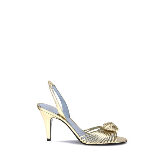 Valentino Garavani Sandalen aus goldfarbenem Kalbsleder mit Stiletto-Absatz aus Bos Taurus Leder.
