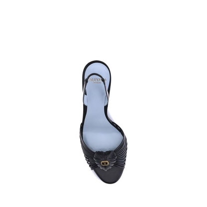 Valentino Garavani Sandalen aus schwarzem Kalbsleder mit Stiletto-Absatz (Bos Taurus)