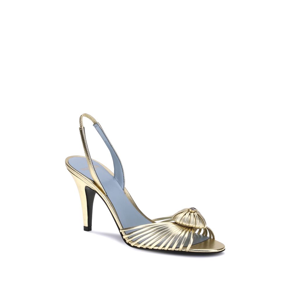 Valentino Garavani Sandalen aus goldfarbenem Kalbsleder mit Stiletto-Absatz aus Bos Taurus Leder.