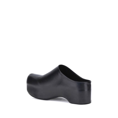 Marni Black Calf Leather Bos Taurus Clogs