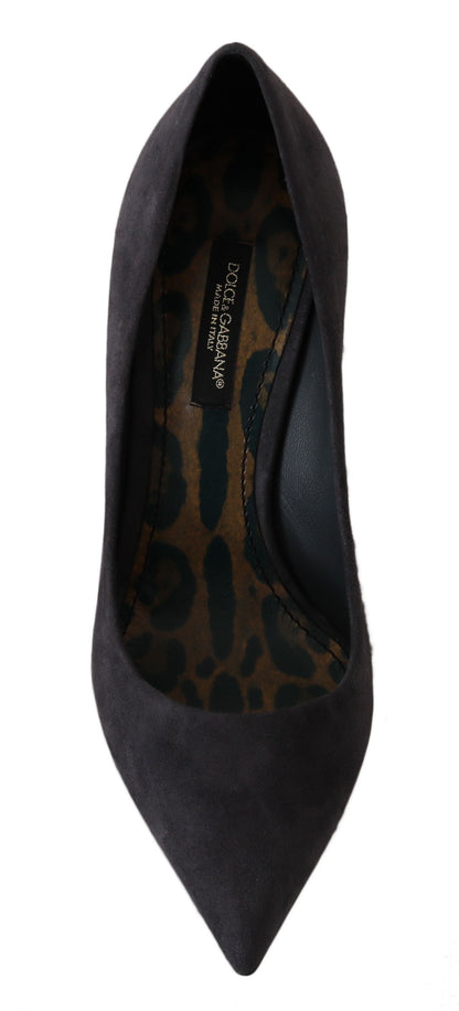 Dolce &amp; Gabbana Grau Wildleder Stiletto Schuhe Heels