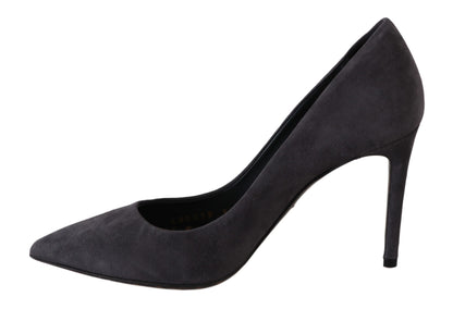 Dolce &amp; Gabbana Grau Wildleder Stiletto Schuhe Heels
