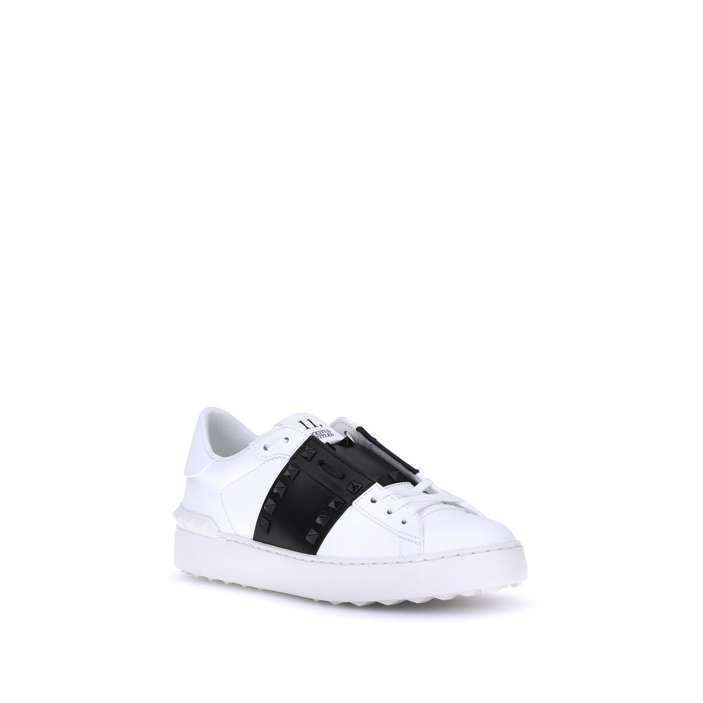 Valentino Garavani Schwarze Kalbsleder-Sneaker Bos Taurus mit niedrigem Schaft