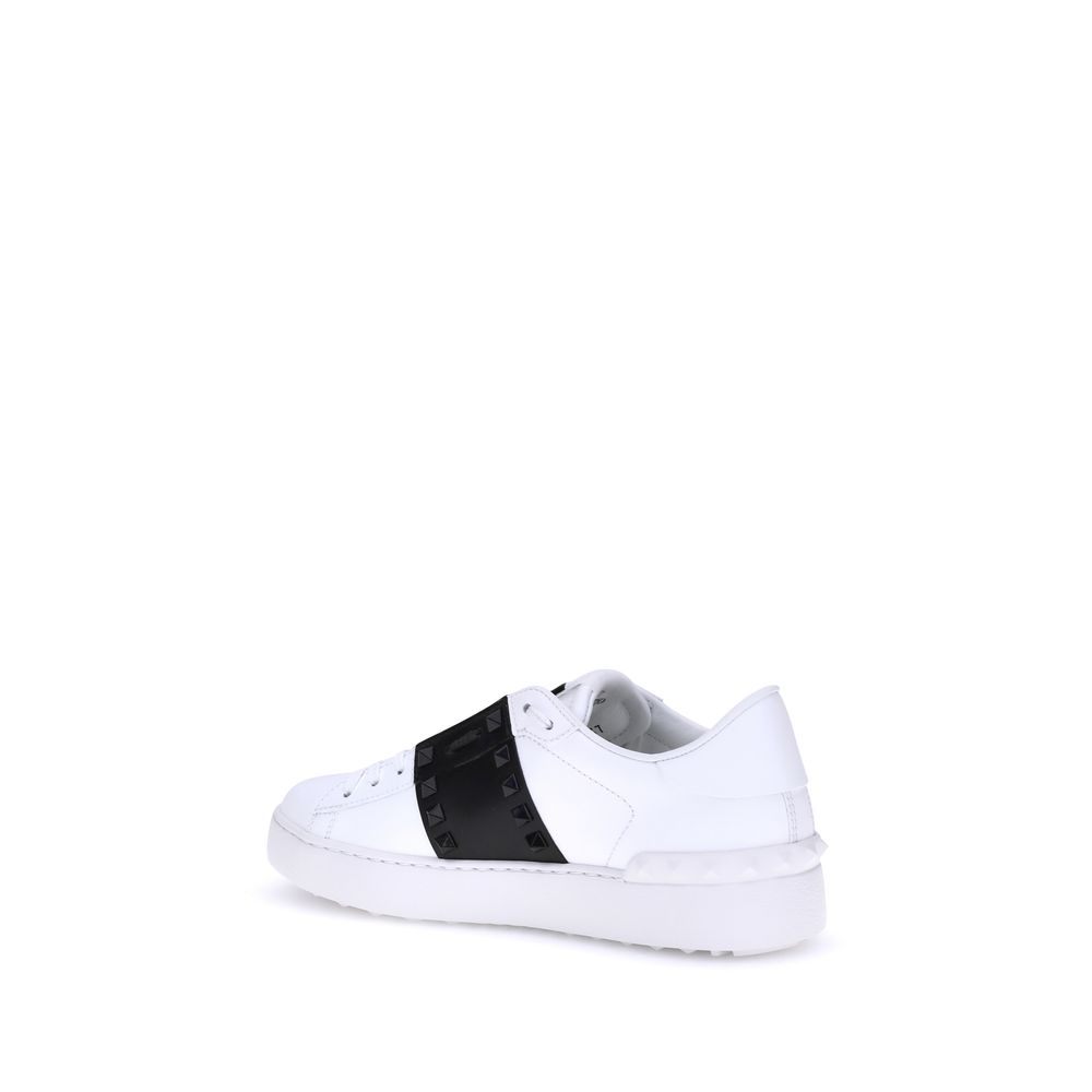 Valentino Garavani Schwarze Kalbsleder-Sneaker Bos Taurus mit niedrigem Schaft