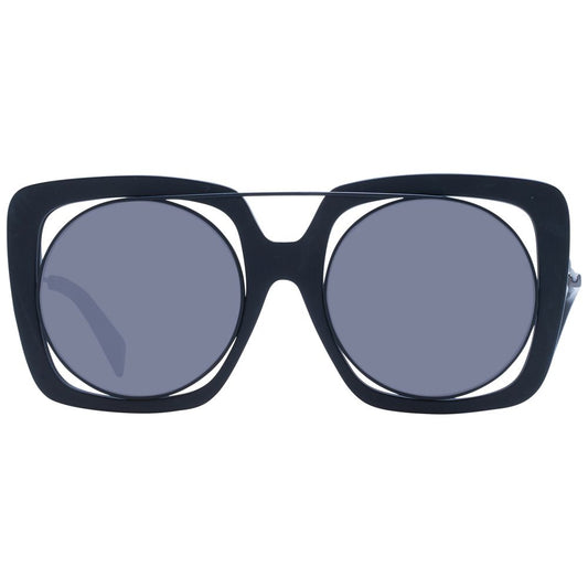 Yohji Yamamoto Schwarze Unisex-Sonnenbrille