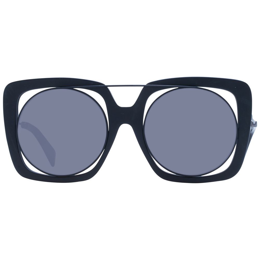 Yohji Yamamoto Schwarze Unisex-Sonnenbrille