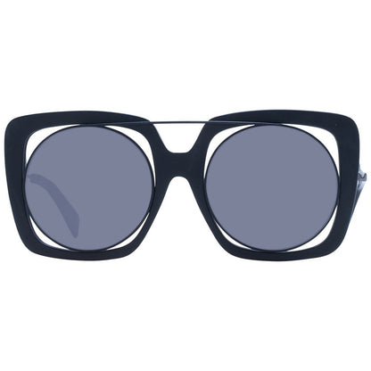 Yohji Yamamoto Schwarze Unisex-Sonnenbrille