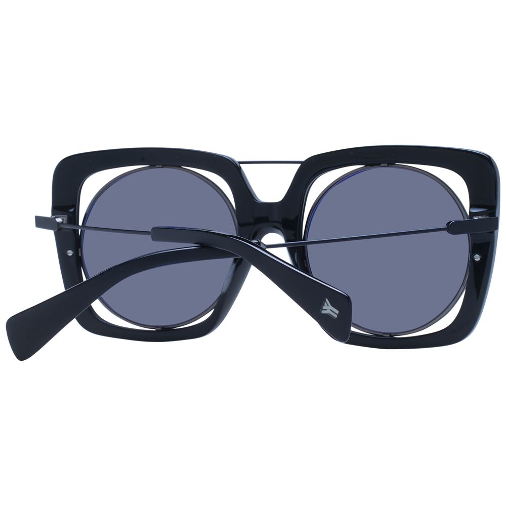Yohji Yamamoto Schwarze Unisex-Sonnenbrille