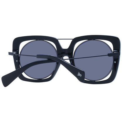 Yohji Yamamoto Schwarze Unisex-Sonnenbrille