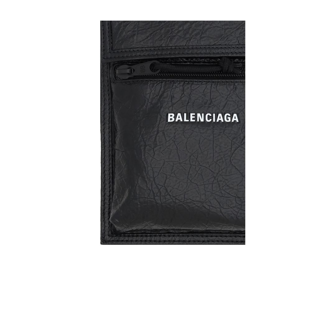 Balenciaga Schultertasche aus schwarzem Kalbsleder Bos Taurus