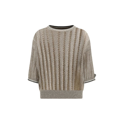 Brunello Cucinelli Pullover mit durchbrochenem Strickmuster und Pailletten