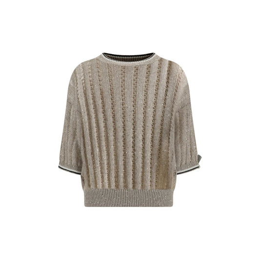 Brunello Cucinelli Pullover mit durchbrochenem Strickmuster und Pailletten