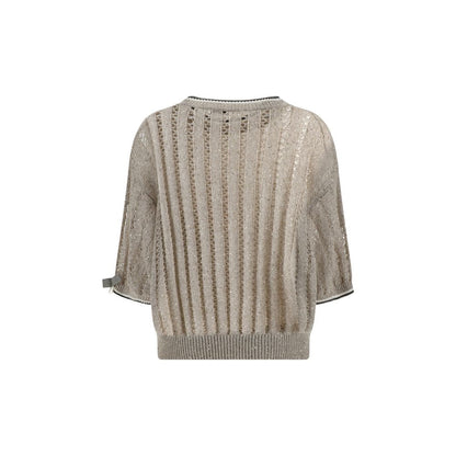Brunello Cucinelli Pullover mit durchbrochenem Strickmuster und Pailletten