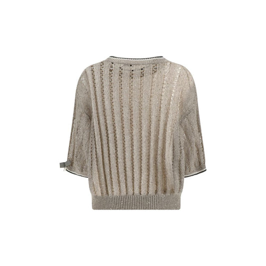 Brunello Cucinelli Pullover mit durchbrochenem Strickmuster und Pailletten