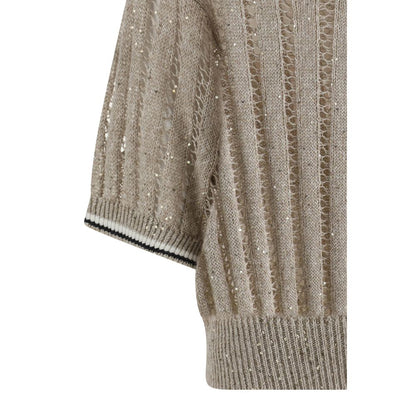 Brunello Cucinelli Pullover mit durchbrochenem Strickmuster und Pailletten