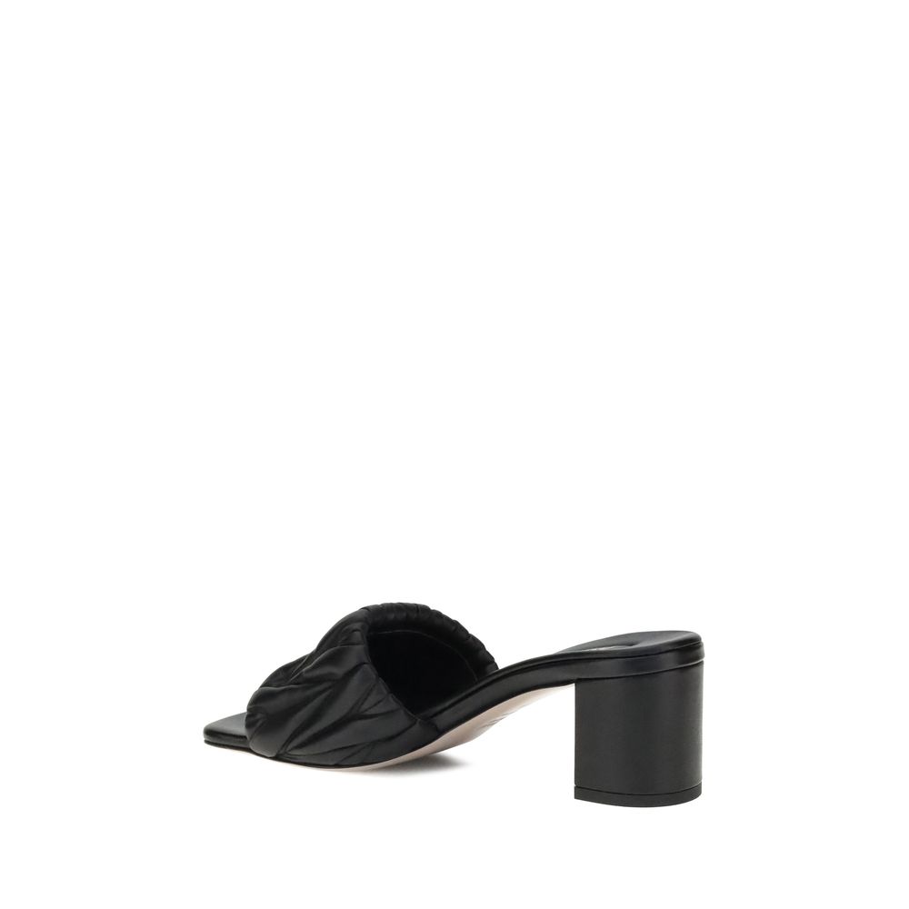 Miu Miu Schwarze Lammleder-Sandalen mit Stiletto-Absatz aus Widderleder