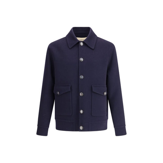 Valentino Wollmantel aus blauem Fleece