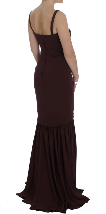 Dolce &amp; Gabbana Bordeaux Stretch-Etuikleid in voller Länge