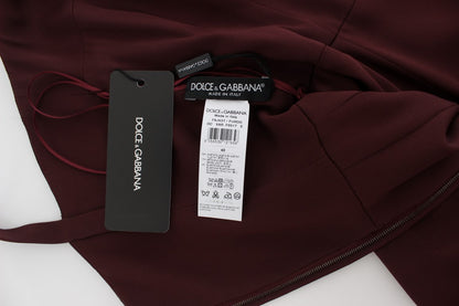 Dolce &amp; Gabbana Bordeaux Stretch-Etuikleid in voller Länge