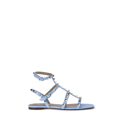 Valentino Garavani Hellblaue Kalbsleder-Sandalen Modell Bos Taurus