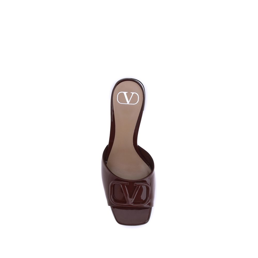 Valentino Garavani Bordeaux Kalbsleder Bos Taurus Sandalen